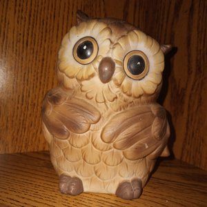 Vintage Ceramic Owl Statue Figurine